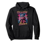 Rizzly Bear Synthwave Retrowave Aesthetic Vaporwave Vibes Pullover Hoodie