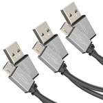 KabelDirekt – Câbles Micro USB 2.0 – 0,5m, 1m, 2m, Pack de 3 – (câbles de données et de Chargement High Speed, conviennent pour Les Smartphones et tablettes avec Micro USB, Noir/Space Grey)