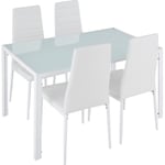 Ensemble table + 4 chaises - salon de jardin, set de balcon, meuble de jardin