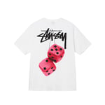 Unisex 2024 Stussy Fuzzy Dice T-shirt Andningsbar T-shirt Toppar Vit White White-WELLNGS White M