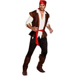 Boland 83532 – Costume de Pirate Thunder pour Adulte avec Pantalon, t-Shirt, Gilet, jambières, Jack, Sparrow, merterie, Carnaval, Halloween, fête à thème, déguisement, théâtre, Multicolore, 54/56