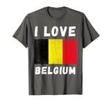 I Love Belgium Vintage Belgian Family Travel Souvenir T-Shirt