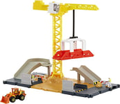 Matchbox Coffret Chantier de construction, avec une grue et 1 véhicule engin inclus, jouet pour enfant dès 3 ans, HDL33