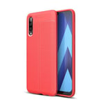 Samsung Galaxy A70      Leather Texture Case    Red