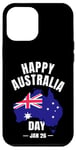 Coque pour iPhone 12 Pro Max Joyeuses célébrations de la fête de l'Australie Carte de la fière Australie australienne