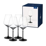 Villeroy & Boch - Manufacture Rock, Ensemble De Verres À Vin Blanc, 4 Pièces, 380 Ml, Cristallin, Transparent/Noir