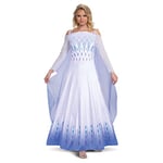 DISGUISE 23171B, Official Disney Frozen 2 Elsa Apparel Costume Dress Adult Sized, White & Blue, M