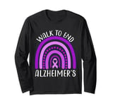 Walk To End Alzheimer Purple Ribbon Alzheimer's Awareness Long Sleeve T-Shirt