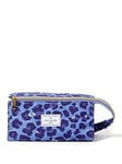 The Flat Lay Co. Makeup Box Bag In Blue Leopard