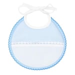 Filet - Petit Bavoir Rond, Accessoire Pratique pour Bébé et Facile à Broder, Bavoir Souple Éponge de Coton Coloré avec Poche en Toile Aida, 100% Made in Italy, Couleur Ciel