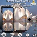 2-Pack XIAOMI REDMI 13C 5G Skärmskydd & 1-Pack linsskydd - Härdat Glas 9H - Super kvalitet 3D