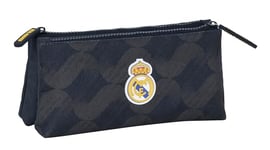 Real Madrid 2e équipe 23/24 - Trousse scolaire pour enfant, avec fermeture éclair simple, idéale pour les enfants de différents âges, confortable et polyvalente, qualité et résistance, 22 x 8 x 10 cm,