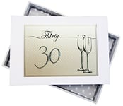 White Cotton Cards Birthday Age 30 Flutes Photo Album, Board, 12.5 x 17.5 x 2.5 cm