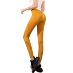 GYDD Femmes Gym Leggings Haute Taille Yoga Pants Sports Collants De Sport pour La Course À Pied Pantalon Long Yellow -L