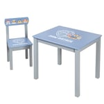 roba Set de Siège Paw Patrol pour Enfants en Bois - Chaise & Table pour Enfants - Mobilier avec les Personnages de la Série Animée Populaire - À partir de 18 Mois - Gris/Bleu