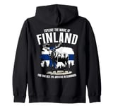 Finland's Beauty Adventure Nature Outfit Moose Scandinavian Zip Hoodie