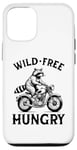 Coque pour iPhone 13 Wild Free Hungry Racoon Moto Rider Biker Raton laveur