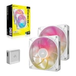 140mm Corsair 2 Pack iCUE LINK RX140 MAX RGB, White, 7 Blade, PWM, LCP, Magnetic