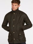 Barbour Ashby Wax Jacket - Olive Green, Olive, Size L, Men