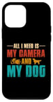 Coque pour iPhone 12 mini Tout ce dont j'ai besoin, c'est de mon appareil photo et de mon amoureux des chiens, maman, papa, garçons et filles