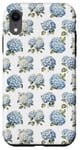 iPhone XR Preppy Coquette Hydrangeas and Bows in Pastel Blue Case