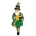 Old World Christmas Irish Santa Glass Blown Ornament for Christmas Tree