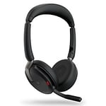 Jabra Evolve2 65 Flex MS Wireless Stereo Headset Over-the-head Microphone USB, Bluetooth Noise Canceling Black