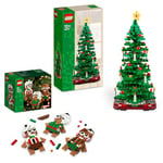 LEGO 40642 + 40573 Ensemble de décorations en pain d'épice + arbre de Noël pour filles et garçons, décorations à suspendre, décoration festive à collectionner pour la maison