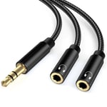 Splitter Audio Jack 3.5Mm, 3,5 Mm Mâle Vers Femelle Casque Stéréo Aux Répartiteu