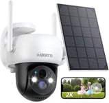 2K Ptz Camera Surveillance Wifi Exterieure Sans Fil Solaire, Dome Camera Ip Sur Batteries, Audio Bidirectionnel, Détection Hu