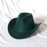 Fedora Solid Color Cowboy Hat Roll Brim Sticky Hat Syksy- ja talvihattu naisille Miesten ulkoilu jazz-hattu Länsi-Cowboy-hattu