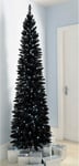 Christmas Tree 6ft Pre-Lit Slim Line  Black  Home Decorations Holidays 70700