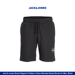 Jack & Jones Shorts Regular Fit Cotton Blended Sweat Shorts for Men, Black