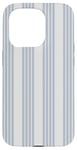 Coque pour iPhone 15 Pro Motif géométrique rayé blanc et bleu clair