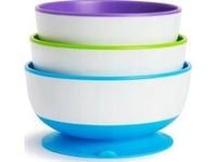 Munchkin Stay Put Suction Bowls, Blå, Grønn, Lilla, 6 Måned(Er), Plast