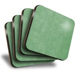 Set of 4 Square Coasters - Green Science Atom Print Chemistry Physics  #45231