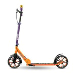 Zinc Verge Pro Kids Scooter – Big Wheel Kick Scooter for Ages 6+, Foldable 2-Wheel Scooter with 200mm Wheels, Lightweight, Height Adjustable, Rear Footbrake, Supports up to 100kg, Orange & Purple