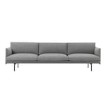 Muuto - Outline 3 1/2-Seater / Black Base Hallingdal 166