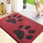 FCSDETAIL Dirt Trapper Indoor Door Mat 60 x 90 cm, Washable Entrance Rug, Absorbent Dog Doormat for Muddy Paws, Inside Mat for front door, Entryway, Pets