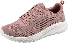 Skechers Women's Bobs Squad Chaos Face Off Sneaker, Blush Engineered Knit, 6 UK