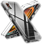 ivoler Anti-Jaunissement HD Clair Coque pour Samsung Galaxy Xcover 7 / Xcover7 avec 2 Pièces Verre Trempé, [Protection Militaire] Transparente Étui de Protection Antichoc Mince Bumper Housse