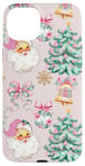 iPhone 15 Plus Pink Christmas Santa Claus Winter Xmas Tree Holiday Coquette Case