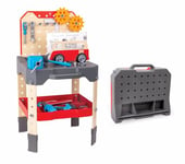 Hape Etabli de Construction et Réparation - Outils Bricolage - Jouet en Bois 71 Pièces pour Enfants Filles et Garçons - Kit Éducatif Construction Avec Marteau, Perceuse pour Enfant de 3 ans et Plus