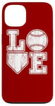 Coque pour iPhone 13 Plaque vintage Love Baseball Mom Home pour amateurs de baseball