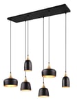 Trio Suspension Chiraz 310500632, métal noir mat/doré, sauf 6x E14