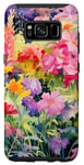 Coque pour Galaxy S8 Aquarelle violette et rose Wildflower