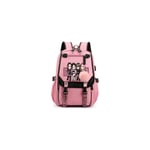 GshopperBlackpinkSammaStjärna Ryggsäck USB-laddning black pink