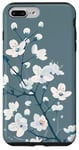 iPhone 7 Plus/8 Plus White Blossoms on Blue Background Stylish Floral Case