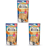 INABA Churu Rolls - Friandises pour Chats à Nourrir à la Main - Délicieux Snacks pour Chats avec Une Garniture crémeuse - Enrobées de Poulet (Lot de 3)