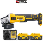 Dewalt DCG405 18V XR Brushless Angle Grinder 125mm + 2 x 5Ah Batteries & Charger